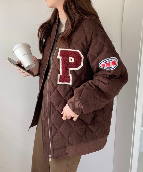 EPICKS（エピックス）の「サガラワッペンキルティングBIGスタジャン（スタジャン・レディース・ホワイト/グレー/ブラウン・L/S/M）」の5枚目の写真