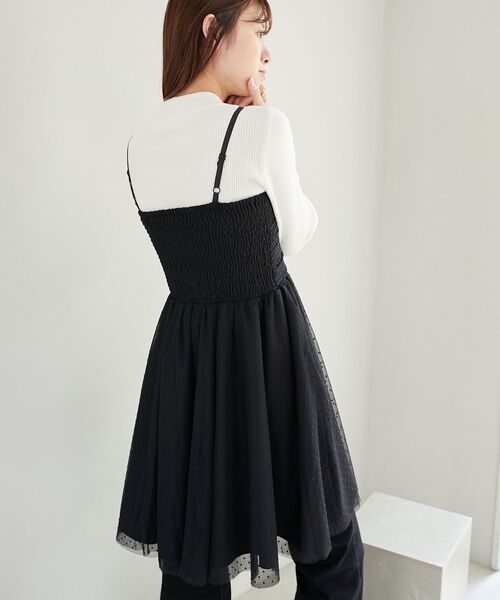 MAJESTIC LEGON（マジェスティックレゴン）の「フロントギャザーチュールビスチェ（ベスト・レディース・ブラック/ブルー/アイボリー・MEDIUM）」の10枚目の写真