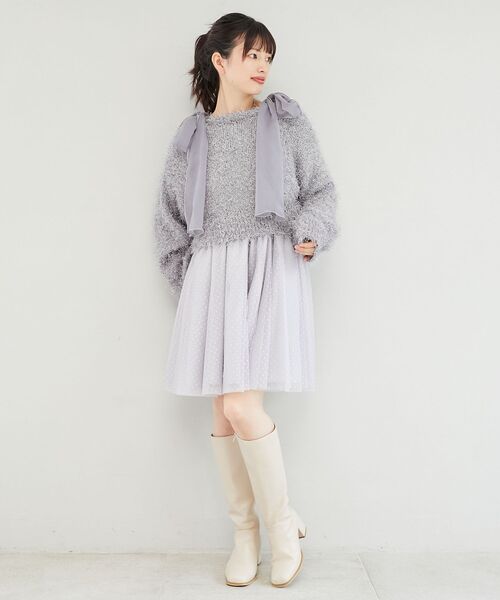 MAJESTIC LEGON（マジェスティックレゴン）の「フロントギャザーチュールビスチェ（ベスト・レディース・ブラック/ブルー/アイボリー・MEDIUM）」の11枚目の写真