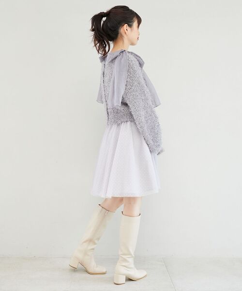 MAJESTIC LEGON（マジェスティックレゴン）の「フロントギャザーチュールビスチェ（ベスト・レディース・ブラック/ブルー/アイボリー・MEDIUM）」の13枚目の写真