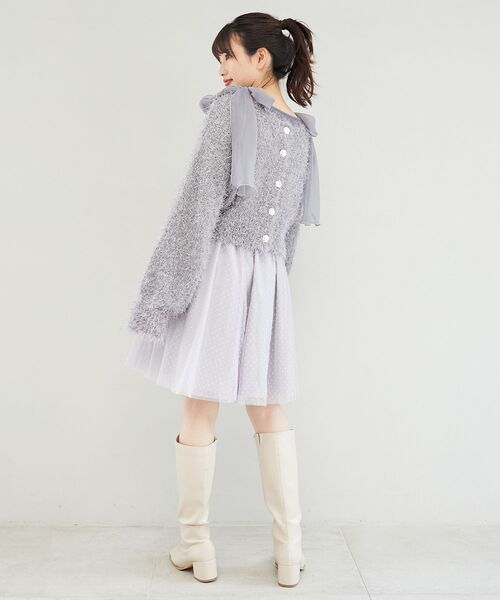 MAJESTIC LEGON（マジェスティックレゴン）の「フロントギャザーチュールビスチェ（ベスト・レディース・ブラック/ブルー/アイボリー・MEDIUM）」の14枚目の写真