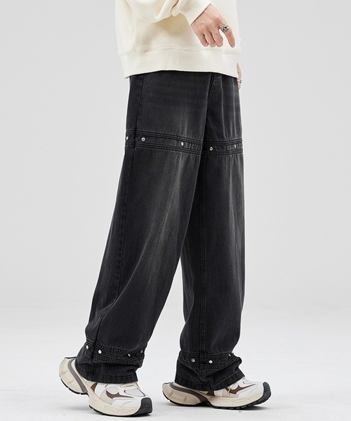 横切り替えカシメルーズストレートデニムパンツ（デニムパンツ）｜HOOK（フック）