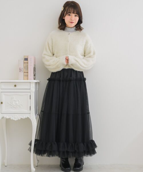 ems excite(エムズエキサイト)の「異素材切替チュールSK(スカート・レディース・ブラック/ピンク/ナチュラル・FREE)」の14枚目の写真