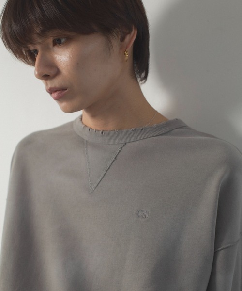 CAMPHOR WOOD(カンファーウッド)の「damage fade processing cw logo sweat / ダメージフェード加工スウェット(スウェット・メンズ・グレー/レッド・SMALL/LARGE/MEDIUM)」の8枚目の写真