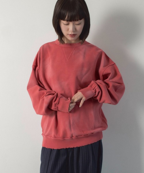 CAMPHOR WOOD(カンファーウッド)の「damage fade processing cw logo sweat / ダメージフェード加工スウェット(スウェット・メンズ・グレー/レッド・SMALL/LARGE/MEDIUM)」の13枚目の写真
