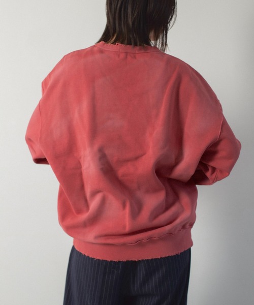 CAMPHOR WOOD(カンファーウッド)の「damage fade processing cw logo sweat / ダメージフェード加工スウェット(スウェット・メンズ・グレー/レッド・SMALL/LARGE/MEDIUM)」の17枚目の写真