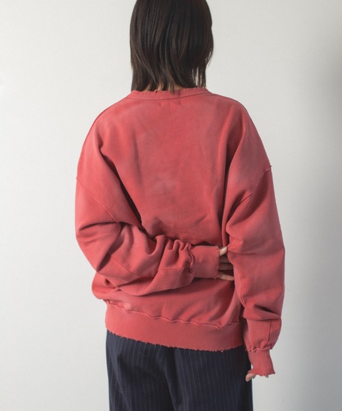CAMPHOR WOOD(カンファーウッド)の「damage fade processing cw logo sweat / ダメージフェード加工スウェット(スウェット・メンズ・グレー/レッド・SMALL/LARGE/MEDIUM)」の18枚目の写真