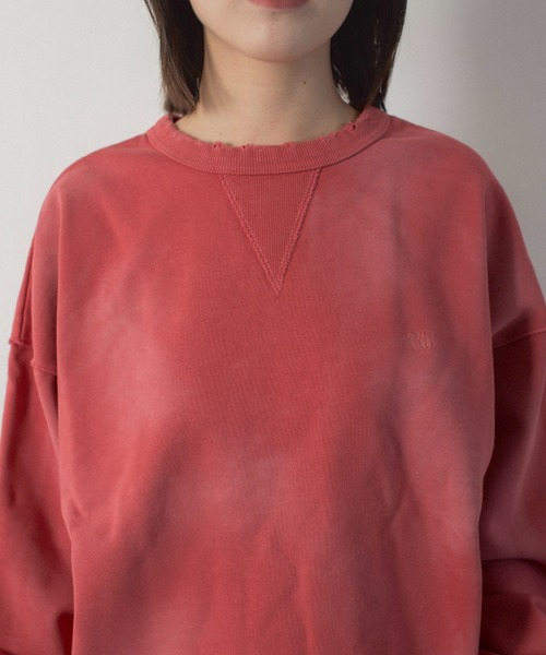 CAMPHOR WOOD(カンファーウッド)の「damage fade processing cw logo sweat / ダメージフェード加工スウェット(スウェット・メンズ・グレー/レッド・SMALL/LARGE/MEDIUM)」の14枚目の写真