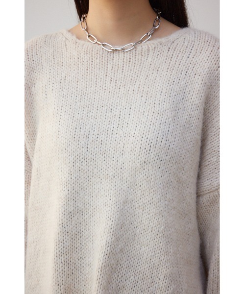 AZUL by moussy(アズールバイマウジー)の「カラーニットプルオーバー(ニット/セーター・レディース・ブルー/ライトグレー/ライトパープル/アイボリー・FREE)」の8枚目の写真