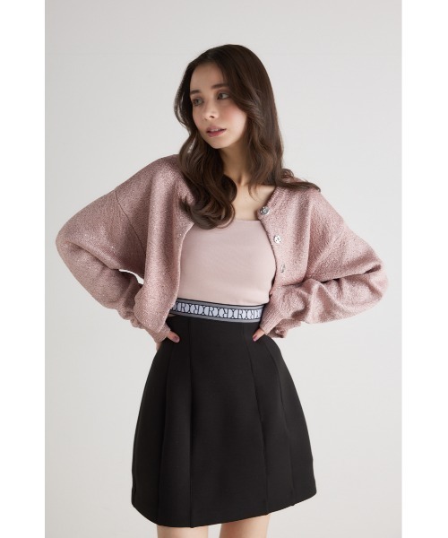 rienda（リエンダ）の「スパンコールニットカーディガン 春服（カーディガン/ボレロ・レディース・ブラック/グレー/ホワイト/ピンク・FREE）」の4枚目の写真