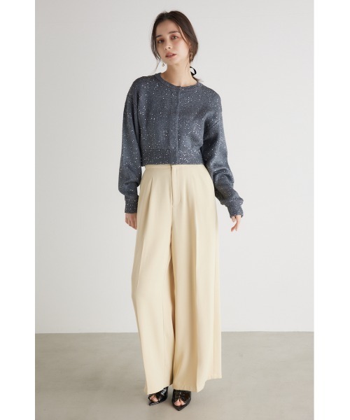 rienda（リエンダ）の「スパンコールニットカーディガン 春服（カーディガン/ボレロ・レディース・ブラック/グレー/ホワイト/ピンク・FREE）」の7枚目の写真