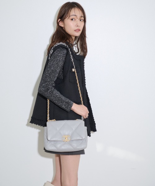 MOCOA'S（モコアズ）の「スパークルラメニットトップス（Tシャツ/カットソー・レディース・ブラック/グレー・FREE）」の12枚目の写真