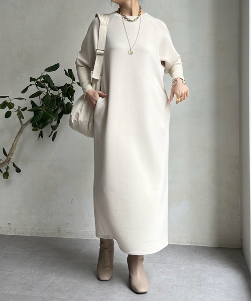 DouDou（ドゥドゥ）の「袖リブダンボールワンピース（ワンピース・レディース・グレー/アイボリー/ブラック・FREE）」の2枚目の写真