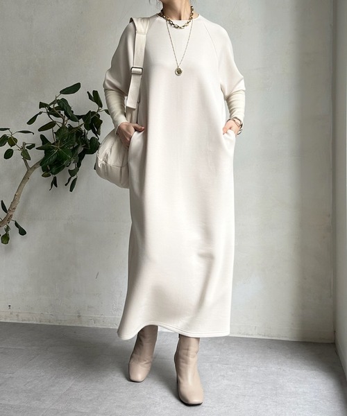 DouDou（ドゥドゥ）の「袖リブダンボールワンピース（ワンピース・レディース・グレー/アイボリー/ブラック・FREE）」の4枚目の写真