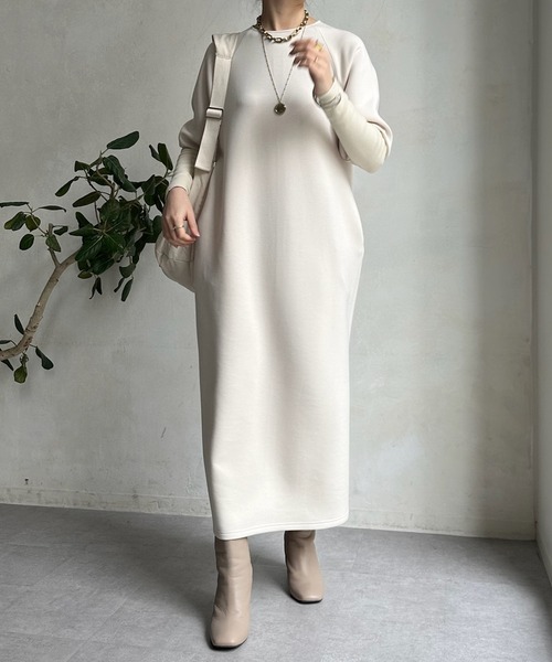 DouDou（ドゥドゥ）の「袖リブダンボールワンピース（ワンピース・レディース・グレー/アイボリー/ブラック・FREE）」の5枚目の写真