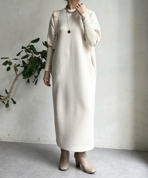 DouDou（ドゥドゥ）の「袖リブダンボールワンピース（ワンピース・レディース・グレー/アイボリー/ブラック・FREE）」の6枚目の写真