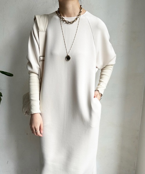 DouDou（ドゥドゥ）の「袖リブダンボールワンピース（ワンピース・レディース・グレー/アイボリー/ブラック・FREE）」の8枚目の写真