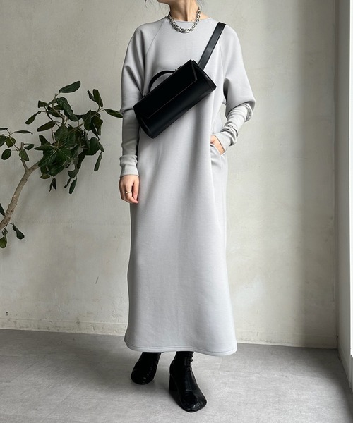 DouDou（ドゥドゥ）の「袖リブダンボールワンピース（ワンピース・レディース・グレー/アイボリー/ブラック・FREE）」の10枚目の写真