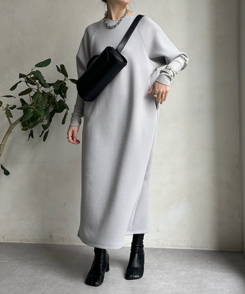 DouDou（ドゥドゥ）の「袖リブダンボールワンピース（ワンピース・レディース・グレー/アイボリー/ブラック・FREE）」の11枚目の写真