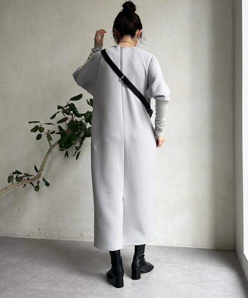 DouDou（ドゥドゥ）の「袖リブダンボールワンピース（ワンピース・レディース・グレー/アイボリー/ブラック・FREE）」の14枚目の写真