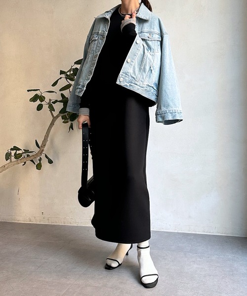 DouDou（ドゥドゥ）の「袖リブダンボールワンピース（ワンピース・レディース・グレー/アイボリー/ブラック・FREE）」の16枚目の写真