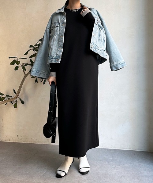 DouDou（ドゥドゥ）の「袖リブダンボールワンピース（ワンピース・レディース・グレー/アイボリー/ブラック・FREE）」の17枚目の写真