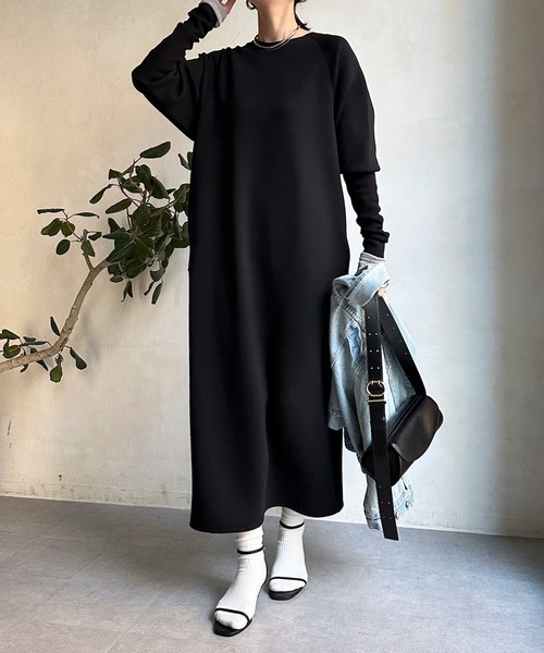 DouDou（ドゥドゥ）の「袖リブダンボールワンピース（ワンピース・レディース・グレー/アイボリー/ブラック・FREE）」の18枚目の写真