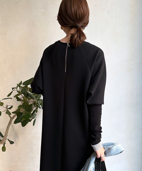 DouDou（ドゥドゥ）の「袖リブダンボールワンピース（ワンピース・レディース・グレー/アイボリー/ブラック・FREE）」の21枚目の写真