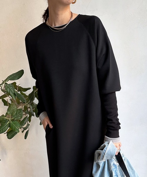 DouDou（ドゥドゥ）の「袖リブダンボールワンピース（ワンピース・レディース・グレー/アイボリー/ブラック・FREE）」の20枚目の写真