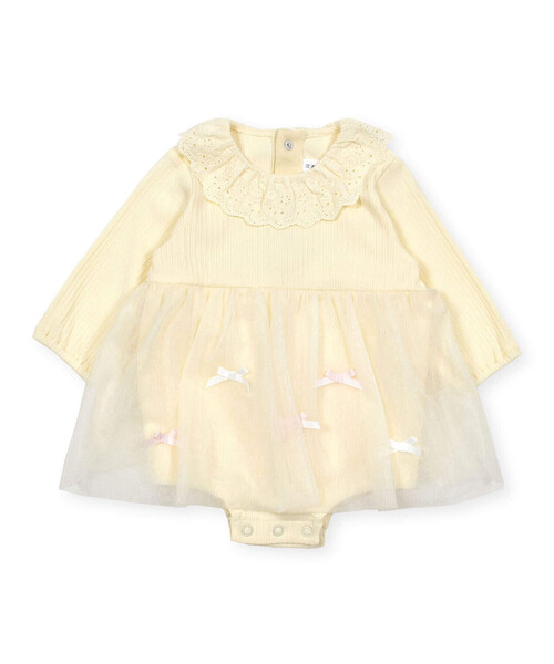 SLAP SLIP BABY（スラップスリップベビー）の「レース襟付グログランリボンラメチュールスカートボディミニベビー(70~80cm)（ロンパース・キッズ・ブルー/イエロー・70cm/80ｃｍ）」の6枚目の写真