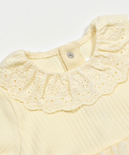 SLAP SLIP BABY（スラップスリップベビー）の「レース襟付グログランリボンラメチュールスカートボディミニベビー(70~80cm)（ロンパース・キッズ・ブルー/イエロー・70cm/80ｃｍ）」の8枚目の写真