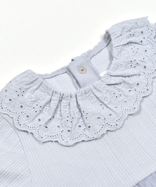 SLAP SLIP BABY（スラップスリップベビー）の「レース襟付グログランリボンラメチュールスカートボディミニベビー(70~80cm)（ロンパース・キッズ・ブルー/イエロー・70cm/80ｃｍ）」の16枚目の写真