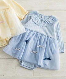 レース襟付グログランリボンラメチュールスカートボディミニベビー(70~80cm)