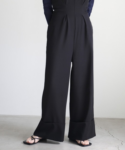 セール】ロールアップフロントタックオールインワン（つなぎ