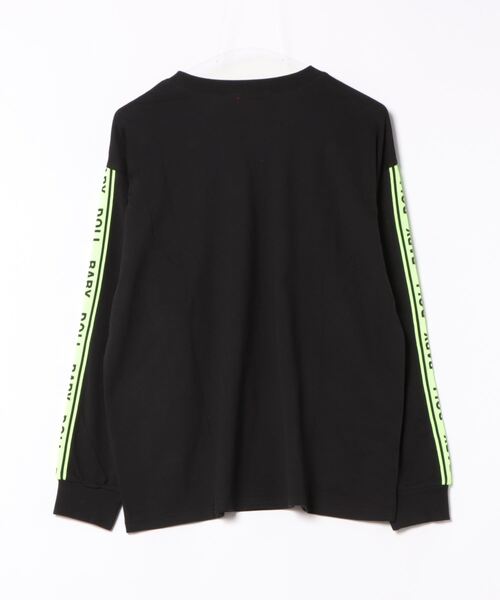 BABYDOLL（ベビードール）の「親子お揃い ネオンテープ ロングTシャツ 9218A（Tシャツ/カットソー・メンズ・ライム/ブラック・M/L/XL/S）」の3枚目の写真