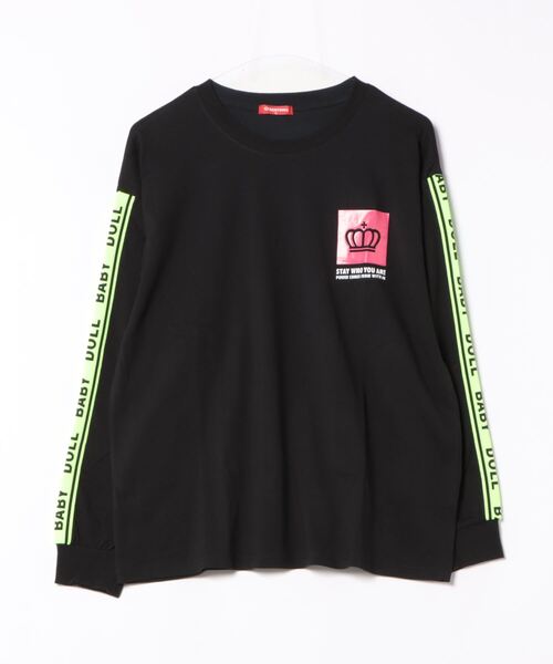 BABYDOLL（ベビードール）の「親子お揃い ネオンテープ ロングTシャツ 9218A（Tシャツ/カットソー・メンズ・ライム/ブラック・M/L/XL/S）」の5枚目の写真