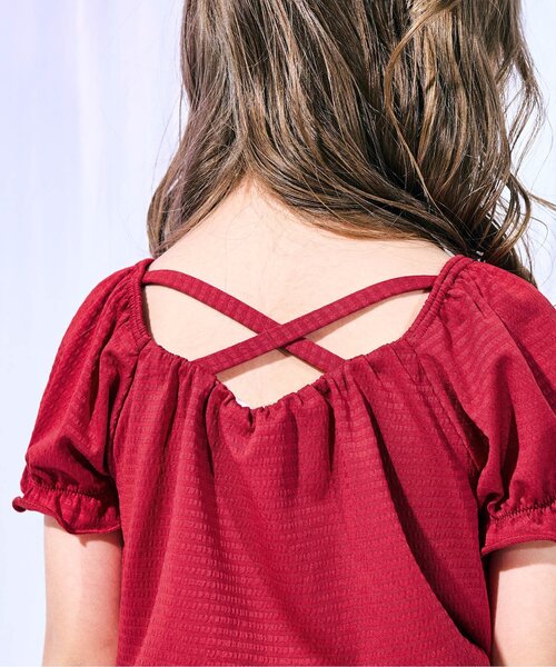 apres les cours（アプレレクール）の「【リンク】さくらんぼ・花柄ホルターパフスリーブセパレート水着（水着・キッズ・サックスブルー/レッド・80/90/100/110/120/130/140）」の16枚目の写真