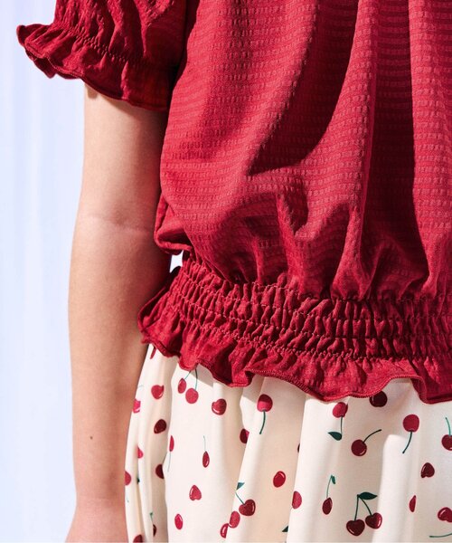 apres les cours（アプレレクール）の「【リンク】さくらんぼ・花柄ホルターパフスリーブセパレート水着（水着・キッズ・サックスブルー/レッド・80/90/100/110/120/130/140）」の17枚目の写真