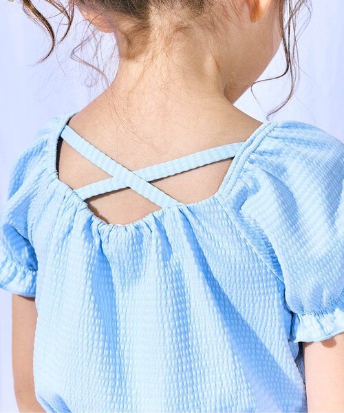 apres les cours（アプレレクール）の「【リンク】さくらんぼ・花柄ホルターパフスリーブセパレート水着（水着・キッズ・サックスブルー/レッド・80/90/100/110/120/130/140）」の19枚目の写真