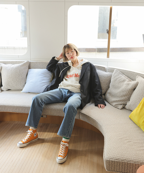 SLOBE citron.(スローブシトロン)の「SLOBE citron. apartment ロゴパーカー(パーカー・レディース・オートミール/ネイビー・FREE)」の3枚目の写真