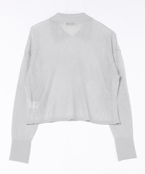 Doux archives（ドゥアルシーヴ）の「ラメシアー衿付きニット（ニット/セーター・レディース・ブラック/グレー/オフホワイト・FREE）」の4枚目の写真