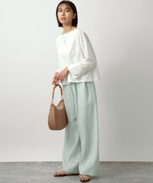 BARNYARDSTORM（バンヤードストーム）の「BARNYARDSTORM / リネンワイドパンツ（その他パンツ・レディース・ベージュ/ブラック/オフホワイト/ブルー・S/M/L）」の16枚目の写真