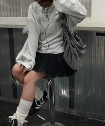 【低身長サイズあり】チュール切り替え裏毛スウェット