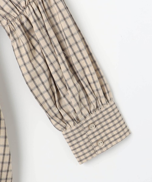 NICOLE CLUB(ニコル クラブ)の「チェックフリルチュニック(シャツ/ブラウス・レディース・ベージュ/ブラック・MEDIUM)」の7枚目の写真