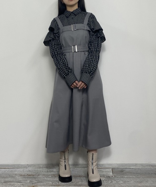 NICOLE CLUB(ニコル クラブ)の「チェックフリルチュニック(シャツ/ブラウス・レディース・ベージュ/ブラック・MEDIUM)」の18枚目の写真