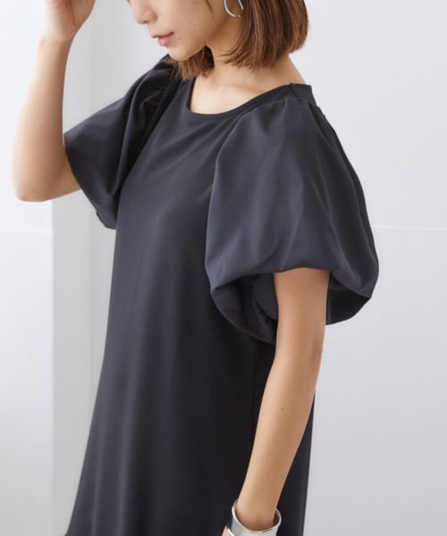 nissen(ニッセン)の「【販売終了】袖切替ティアードワンピース(ワンピース・レディース・ネイビー/ブラック・M/L/LL/S)」の10枚目の写真