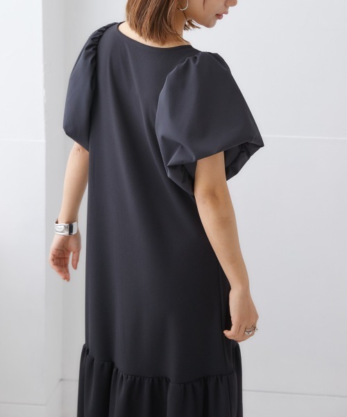 nissen(ニッセン)の「【販売終了】袖切替ティアードワンピース(ワンピース・レディース・ネイビー/ブラック・M/L/LL/S)」の12枚目の写真