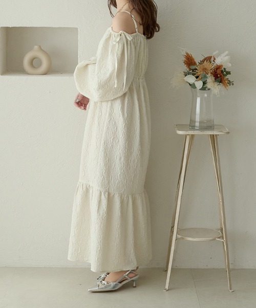 Ambre Neige(アンブルネージュ)の「floating jacquard dress / フクレジャガードワンピース(ワンピース・レディース・アイボリー/ブラック/ダークブラウン・FREE)」の19枚目の写真