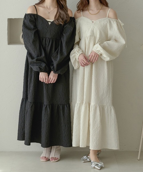 セール】floating jacquard dress / フクレジャガードワンピース