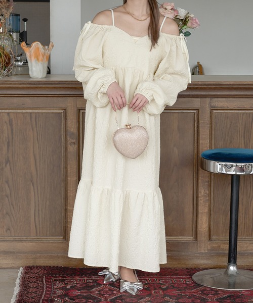 Ambre Neige(アンブルネージュ)の「floating jacquard dress / フクレジャガードワンピース(ワンピース・レディース・アイボリー/ブラック/ダークブラウン・FREE)」の21枚目の写真